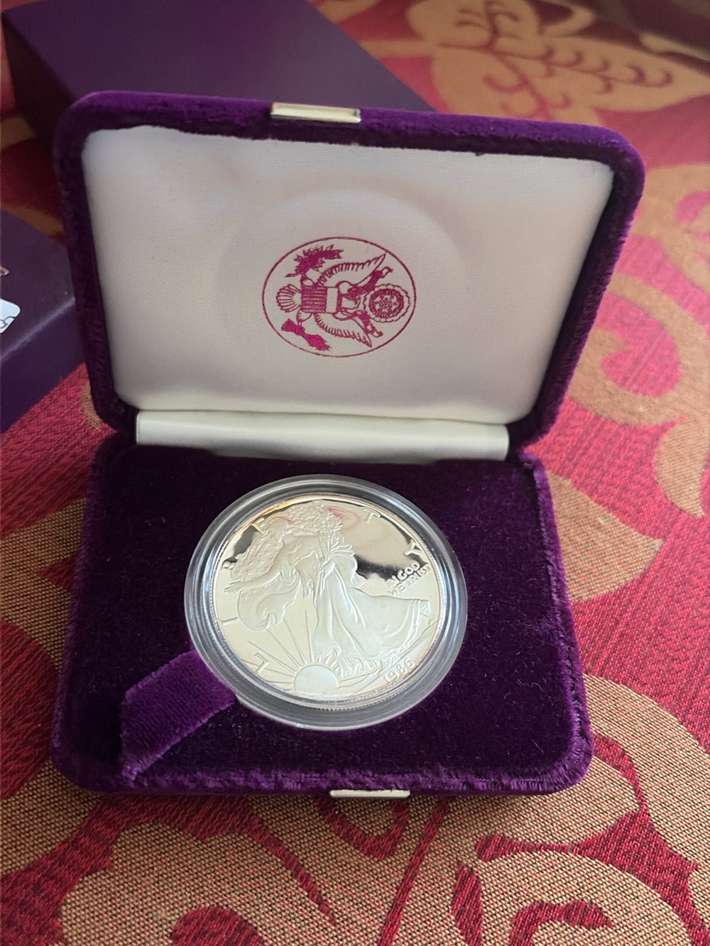 1986-S Proof American Silver Eagle 1 Oz .999 Fine Silver With Box